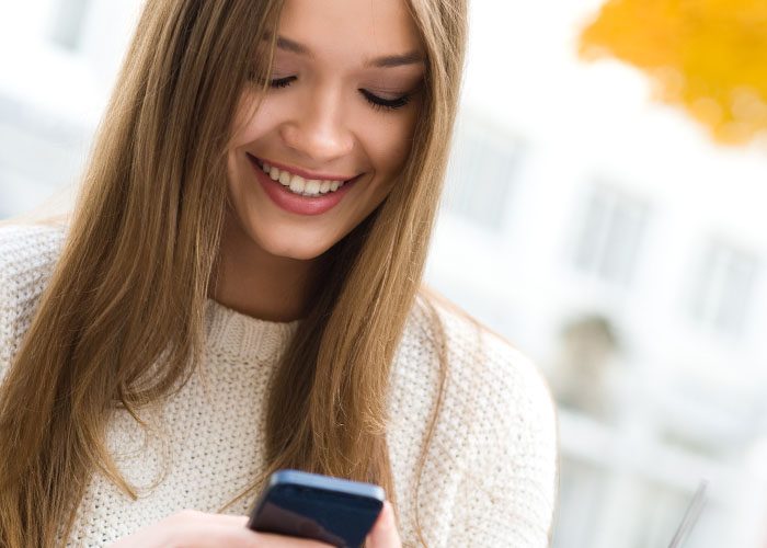 woman with phone