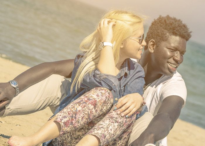 blonde woman with black guy
