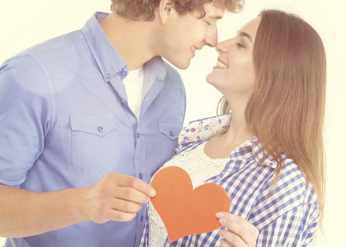 couple with paper heart