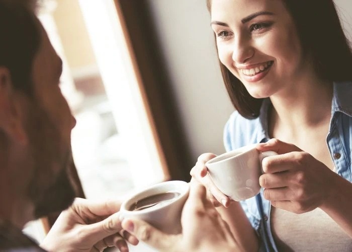 couple drinks coffee