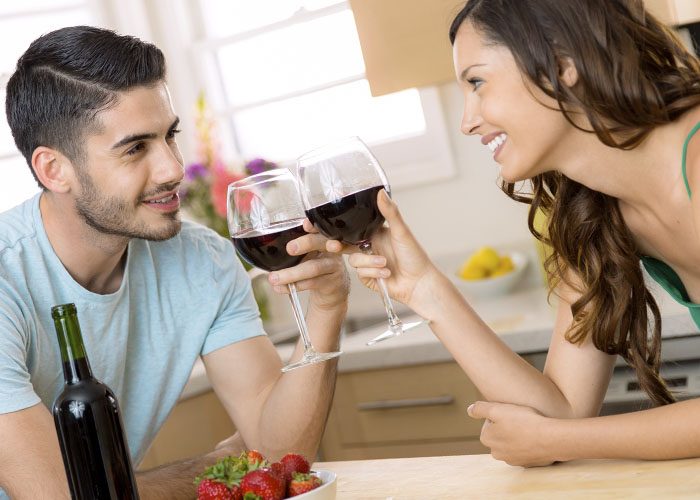 couple drinks wine