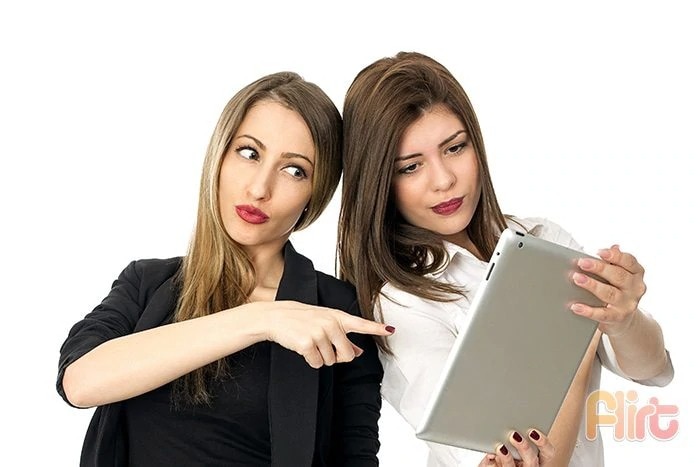 two women with tablet